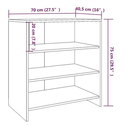 Skænk 70x40,5x75 cm konstrueret træ sort