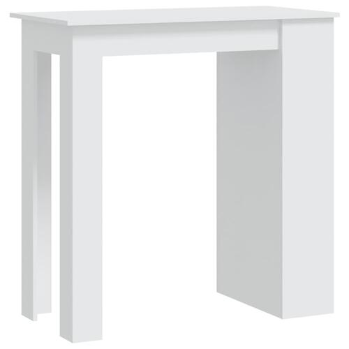 Barbord med opbevaringsstativ 102x50x103,5 cm spånplade hvid