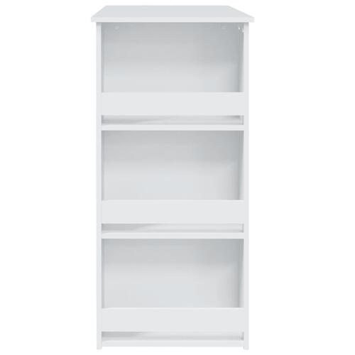 Barbord med opbevaringsstativ 102x50x103,5 cm spånplade hvid