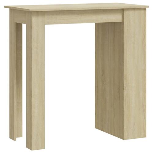 Barbord med opbevaringsstativ 102x50x103,5 cm spånplade sonoma