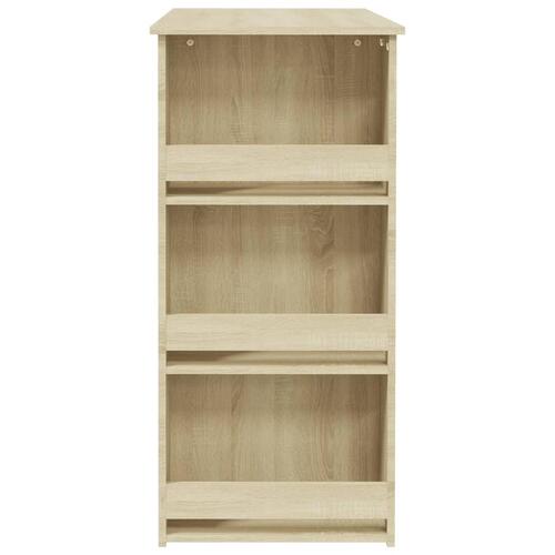 Barbord med opbevaringsstativ 102x50x103,5 cm spånplade sonoma