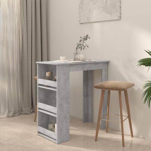 Barbord med opbevaringsstativ 102x50x103,5 cm betongrå
