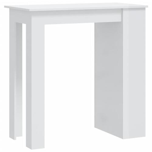 Barbord med opbevaringsstativ 102x50x103,5 cm hvid højglans