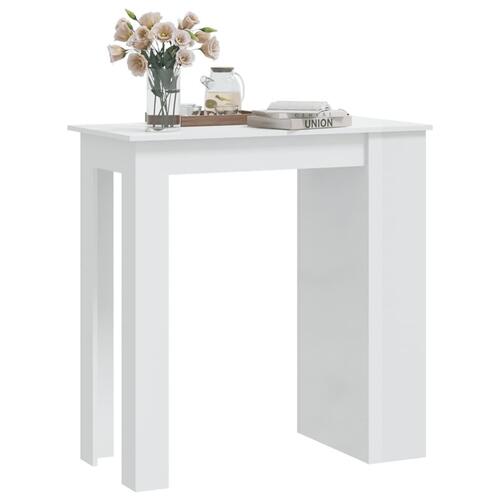 Barbord med opbevaringsstativ 102x50x103,5 cm hvid højglans
