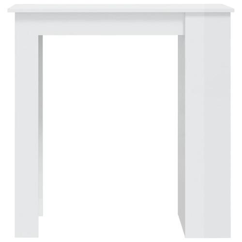 Barbord med opbevaringsstativ 102x50x103,5 cm hvid højglans