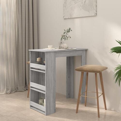 Barbord med opbevaringsstativ 102x50x103,5 cm spånplade grå