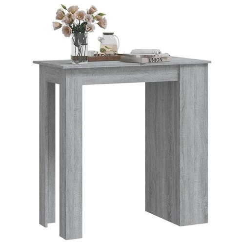 Barbord med opbevaringsstativ 102x50x103,5 cm spånplade grå