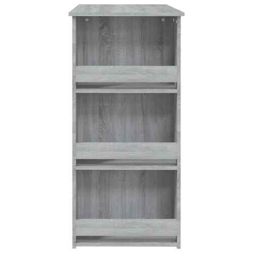 Barbord med opbevaringsstativ 102x50x103,5 cm spånplade grå