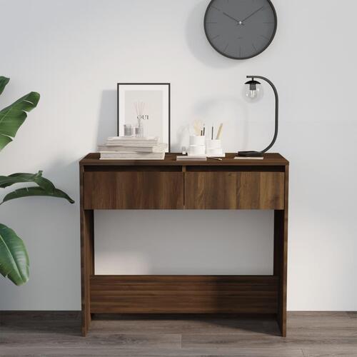 Konsolbord 89x41x76,5 cm stål brun egetræsfarve