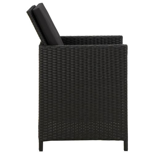 Havestole med hynder 2 stk. polyrattan sort