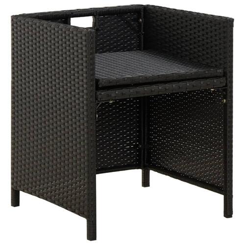 Havestole med hynder 2 stk. polyrattan sort