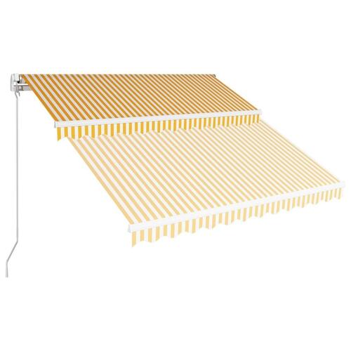 Foldemarkise manuel betjening 300 x 250 cm gul og hvid