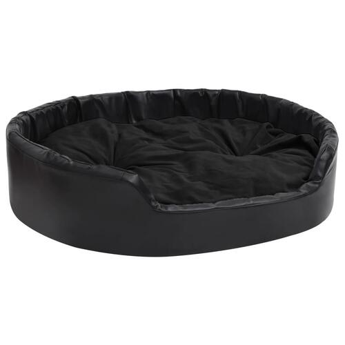 Hundekurv 99x89x21 cm plys og kunstlæder sort