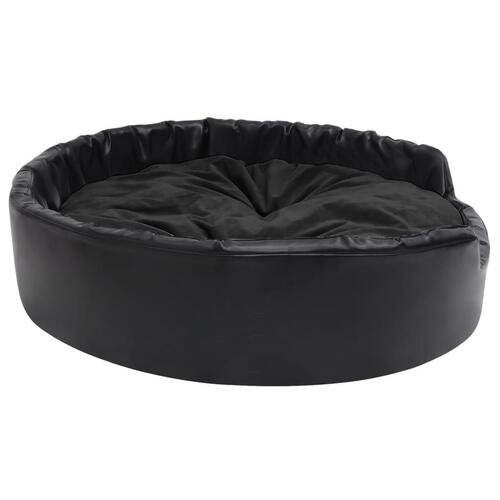 Hundekurv 99x89x21 cm plys og kunstlæder sort