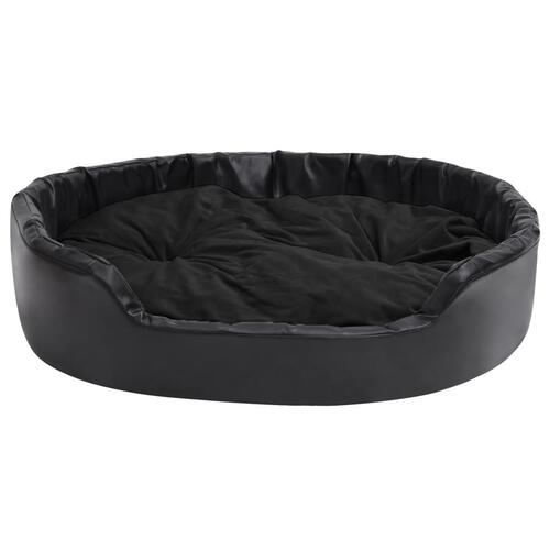 Hundekurv 99x89x21 cm plys og kunstlæder sort