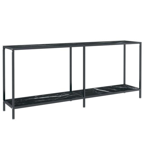 Konsolbord 180x35x75,5 cm hærdet glas sort