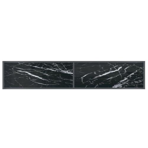 Konsolbord 180x35x75,5 cm hærdet glas sort