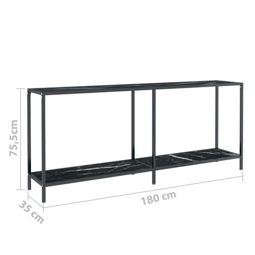 Konsolbord 180x35x75,5 cm hærdet glas sort
