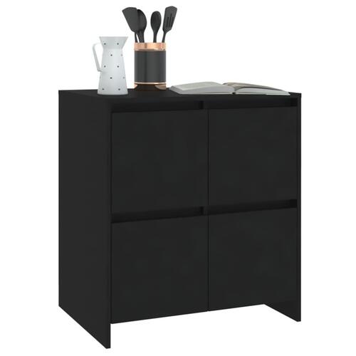 Skænk 70x41x75 cm konstrueret træ sort