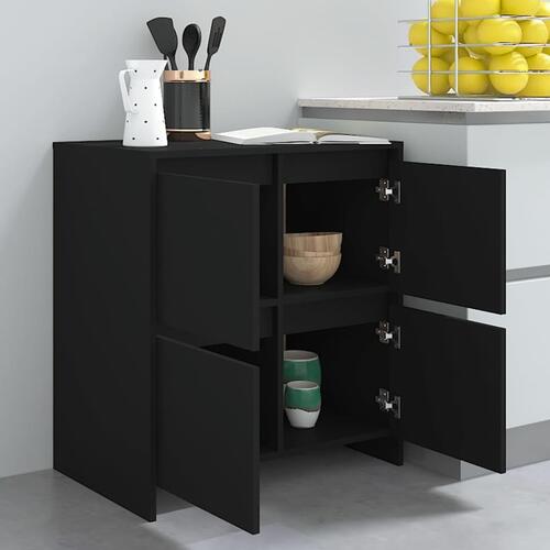 Skænk 70x41x75 cm konstrueret træ sort