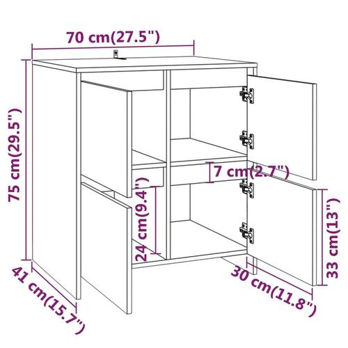 Skænk 70x41x75 cm konstrueret træ betongrå