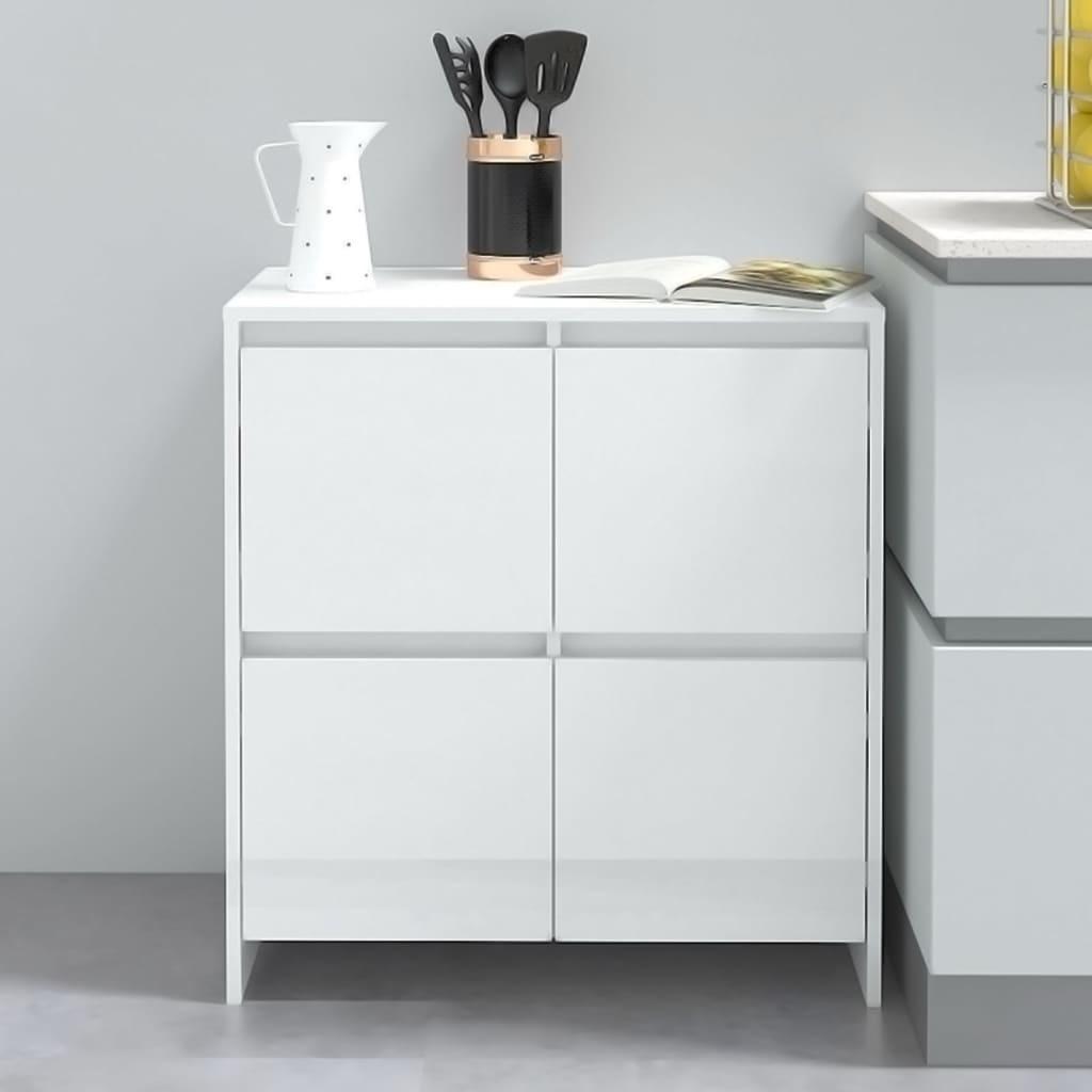 Skænk 70x41x75 cm konstrueret træ hvid højglans