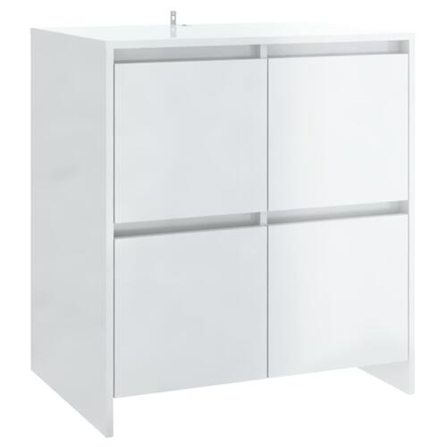 Skænk 70x41x75 cm konstrueret træ hvid højglans