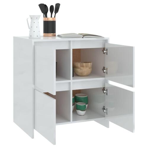 Skænk 70x41x75 cm konstrueret træ hvid højglans
