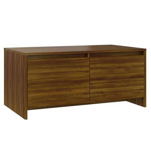 Sofabord 90x50x41,5 cm konstrueret træ brun egetræsfarve