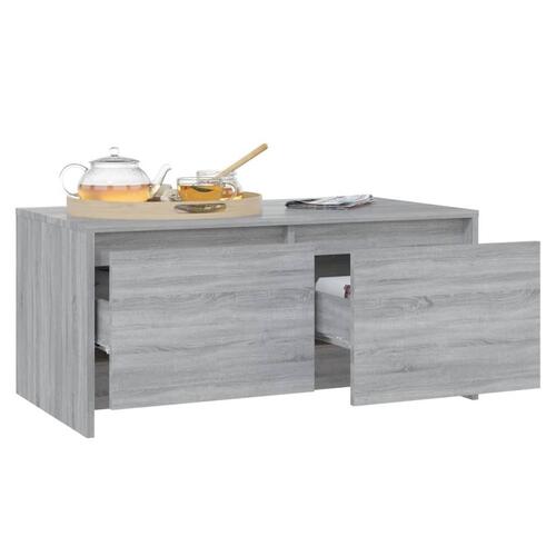 Sofabord 90x50x41,5 cm konstrueret træ grå sonoma-eg