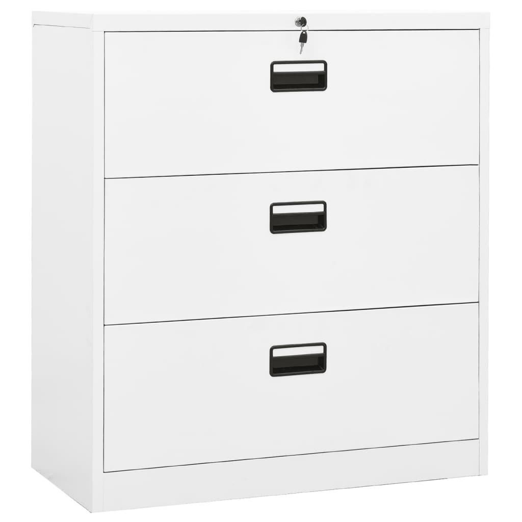 Arkivskab 90x46x103 cm stål hvid
