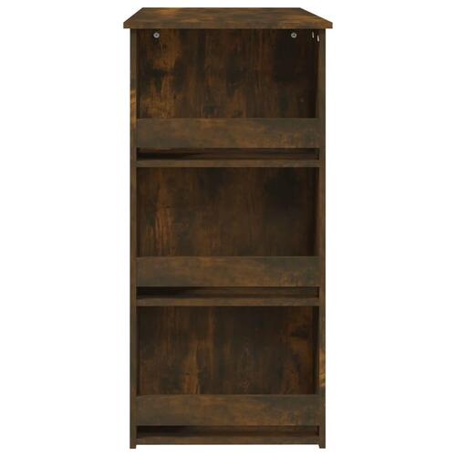 Barbord m. opbevaringsstativ 102x50x103,5 cm spånplade røget eg