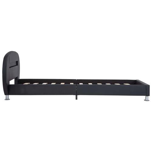 Sengestel med LED 90 x 200 cm kunstlæder sort