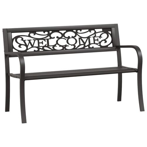 Havebænk 125 cm stål sort