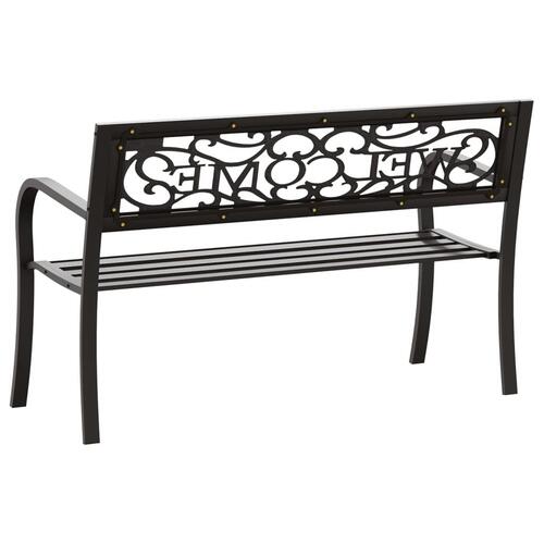 Havebænk 125 cm stål sort