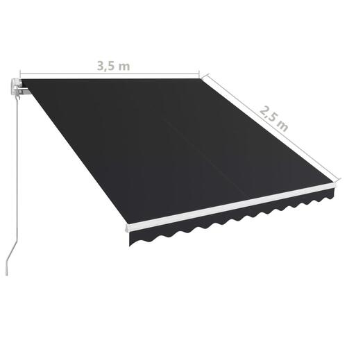 Foldemarkise med manuel betjening 350 x 250 cm antracitgrå