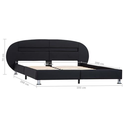 Sengestel med LED 160 x 200 cm kunstlæder sort