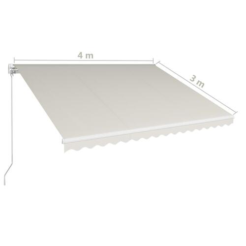 Foldemarkise manuel betjening 400 x 300 cm cremefarvet