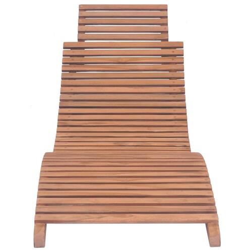 Foldbare liggestole 2 stk. massivt teaktræ