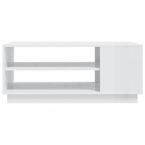 Sofabord 102x55x43 cm konstrueret træ hvid højglans