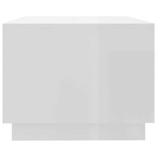 Sofabord 102x55x43 cm konstrueret træ hvid højglans
