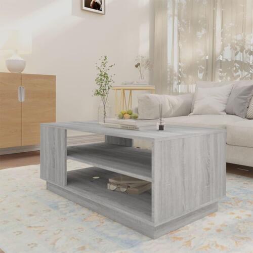 Sofabord 102x55x43 cm konstrueret træ grå sonoma-eg