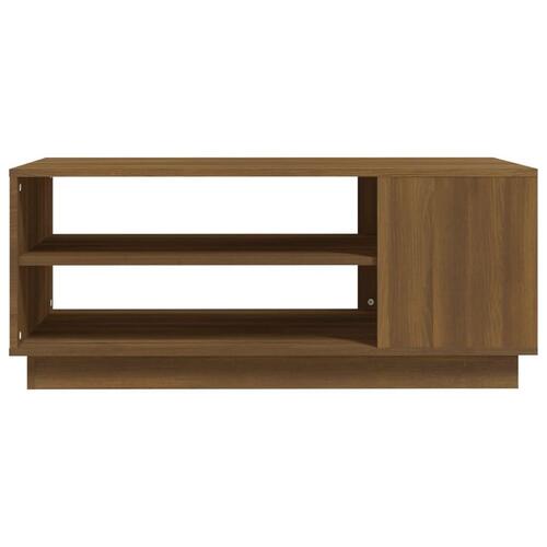 Sofabord 102x55x43 cm konstrueret træ brun egetræsfarve