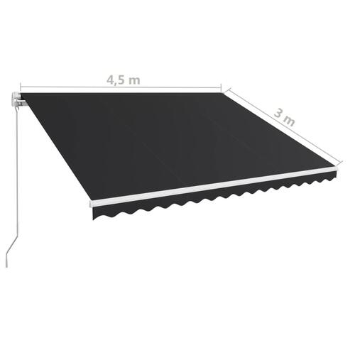 Foldemarkise manuel betjening 450 x 300 cm antracitgrå