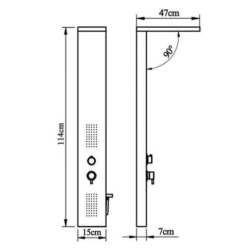 Brusepanel aluminium sort