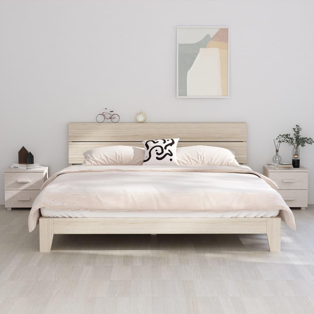 Sengeskab HAMAR 2 stk. 40x35x44,5 cm massivt fyrretræ hvid