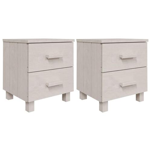 Sengeskab HAMAR 2 stk. 40x35x44,5 cm massivt fyrretræ hvid