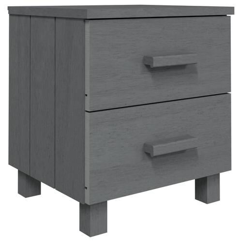 Sengeskab HAMAR 2 stk. 40x35x44,5 cm massivt fyrretræ mørkegrå