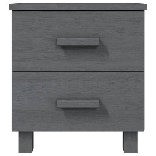 Sengeskab HAMAR 2 stk. 40x35x44,5 cm massivt fyrretræ mørkegrå