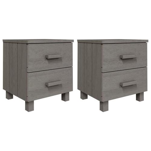 Sengeskab HAMAR 2 stk. 40x35x44,5 cm massivt fyrretræ lysegrå